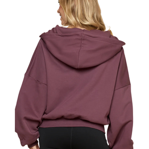 Custom Women <b>zipper</b> up Hoodie Loose Fit Kangaroo Pocket Long Sleeve Casual Sweatshirt Wholesale Clothing Factory OEM - Product Image 2