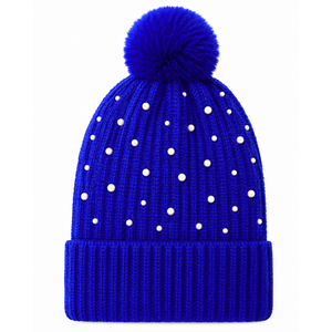 Gorro de Punto Acrílico para Mujer Sigma Gamma Rho, Bordado con Perlas y Adorno de Pompón, Puño Acanalado, Gorro Casual de Invierno - Product Image 4