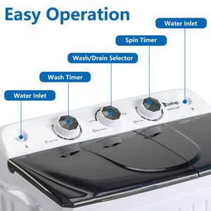 Lavadora Semiautomática de Doble Tambor de 20 Libras para Apartamentos, Dormitorios, Autocaravanas y Campamentos XPB45-428S con Bomba de Drenaje Integrada para Viajes y Campamentos - Product Image 2