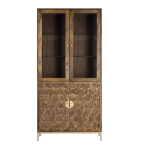 Armario de Madera Maciza de Lujo con Dos Puertas de Vidrio, Mueble de Dormitorio Independiente de Gran Capacidad y Alta Calidad para Almacenamiento de Ropa - Product Image 1