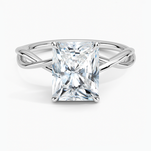 BOJ <b>Ring</b> 014 Radiant Cut 925 <b>Silver</b> Ayla Twist <b>Solitaire</b> <b>Ring</b> Engagement <b>Ring</b> GRA Certified 2ct D Color VVS1 Moissanite <b>Ring</b> - Product Image 1
