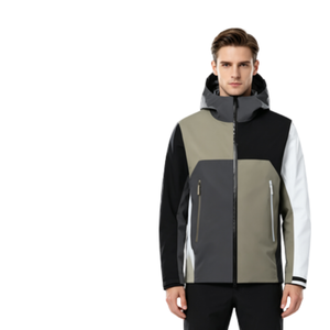 Color Blocked Design Made <b>Men's</b> Clothing Winter <b>Warm</b> Waterproof Soft Shell <b>Jacket</b> High Quality Hooded <b>Jackets</b> <b>Men</b> - Product Image 6