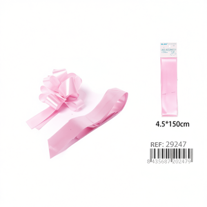 Lazo automático Ilan de 4.5x150 cm, color rosa, para envolver regalos - Product Image 1