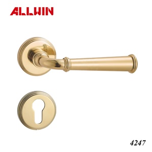 Bedroom <b>Handle</b> Premium Solid Brass <b>Door</b> Wooden Lever <b>Handle</b> Lock <b>Set</b> - Product Image 5