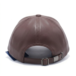 Gorra de Béisbol Personalizada Premium para Hombre, de Cuero Genuino Marrón, 6 Paneles, Gorra Deportiva Lisa de Alta Calidad, Gorra de Diseño de Cuero de Lujo - Product Image 6