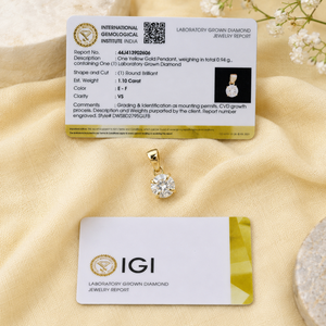Classic 14KT Solid Yellow Gold Lab Grown Diamond Pendant Charm IGI Certified Minimalist Fine Jewelry for Women's Necklace - Product Image 6