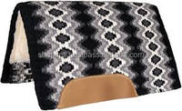 Tapis de selle western pour cheval en feutre de laine indienne avec doublure en polaire et cuir, couleur et logo personnalisables, vente en gros