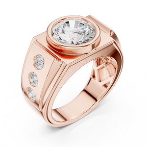 925 Sterling Silver Gold Plated Prong <b>Set</b> Round Cut Moissanite Unisex Hip Hop Style Gift <b>Ring</b> - Product Image 5