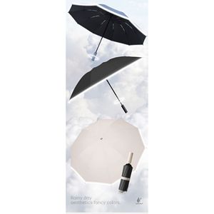 Ombrello Completamente Automatico, Ampliato e Rinforzato, Doppio Uso per Sole e Pioggia, Pieghevole, per Uomini e Donne, in Tessuto Pongee - Product Image 6