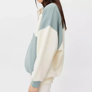 เสื้อสเวตเชิ้ตผู้หญิงแบบคอซิป ¼ ซิป แขนยาวปกติ มีฮู้ด ผ้าถัก 100% คอตตอน แห้งเร็ว สไตล์สตรีทแวร์ เหมาะสำหรับใส่ในฤดูหนาว - Product Image 2