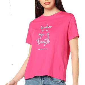 Camisetas de Mujer a la Moda con Cuello Redondo, Corte Regular, Manga Corta, Camisetas de Verano Disponibles en Varios Colores, Camisetas Lisas al por Mayor - Product Image 1