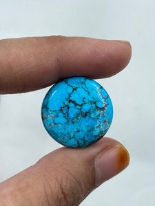 Turquesa Natural de Alta Calidad, Piedras Preciosas Minerales de Color Azul, Corte Brillante Redondo, 40.50 Quilates, 2 Piezas para la Fabricación de Joyas - Product Image 2