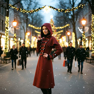 Veste de pirate vintage pour femme, style steampunk gothique, manteau long à capuche, style victorien, hiver - Product Image 3