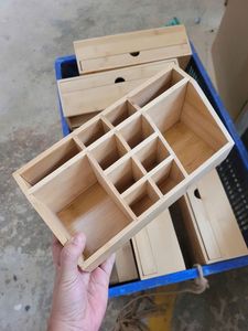 Eco-friendly bamboo Wine Holder <b>Table</b> wine <b>storage</b> box featuring a smart layout for bottle and accessories Vietchoice - Product Image 5