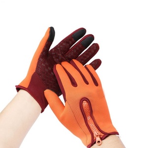Gants de course en néoprène à doigts entiers avec fermeture éclair, antidérapants, pour extérieur, unisexes, violet et noir - Product Image 5
