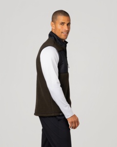 Chaleco de Forro Polar Marrón para Hombre con Cierre de Cremallera, Cuello Alto, Cortavientos, Ropa de Invierno Informal, Chaleco de Forro Polar Antipilling para Hombre - Product Image 3
