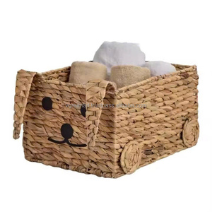 Handwoven Eco-Friendly Puppy Shaped Water Hyacinth <b>Storage</b> <b>Basket</b> for <b>Toy</b> Organization Home Bedroom & Kids' Room Decor - Product Image 3