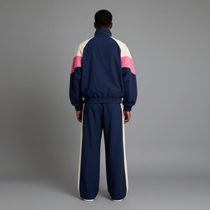 Survêtements en coton imprimés de haute qualité personnalisés pour l'hiver, à capuche, style streetwear, bicolores, respirants, pour un usage quotidien décontracté, homme, 2 pièces - Product Image 3