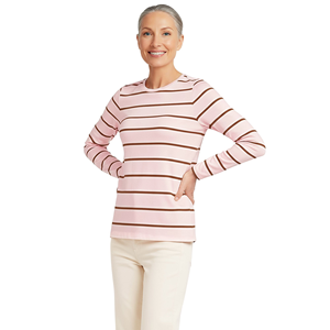 Camisetas a Rayas Elegantes de Manga Larga, Corte Ajustado, Diseño Personalizado, Orientadas a la Exportación, de Primera Calidad, para Mujer, Tallas Grandes - Product Image 2