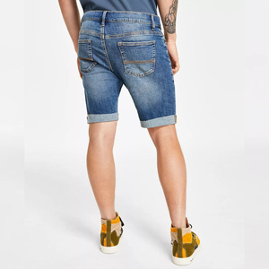 Shorts en jean droits taille haute personnalisés pour hommes, ourlet effiloché, coton écologique à séchage rapide, style vintage streetwear, mode estivale, OEM - Product Image 4