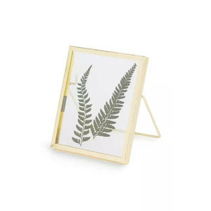 Cadre photo flottant rectangulaire en métal doré exclusif, double verre, pour table, décoration intérieure, cadeau, en solde - Product Image 1