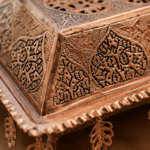 Traditional Copper Decorative <b>Box</b> With Handle And Leaf Charms For <b>Wedding</b> Decoration - Product Image 6