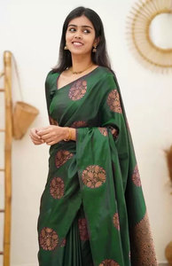 Indian Exporter Handwoven <b>Silk</b> Banarasi Saree Elegant Traditional Design for Bridal Party Festive Wear AARA Fashion Available - Product Image 4
