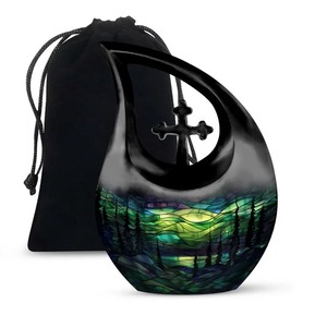 Árbol DE LA VIDA dorado hermoso de la mejor calidad, cremación cruzada de lágrima, Ur adulto para cenizas humanas con bolsa de terciopelo gratis - Product Image 6