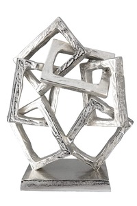 Escultura Geométrica de Metal Hecha a Mano, Arte Contemporáneo, Decoración de Mesa, 37 cm de Altura, Adorno para Sala de Estar - Product Image 4