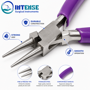 Pince à bec rond professionnelle pour bijoux, en acier inoxydable, pour plier le fil, faire des boucles, travailler les perles, outil artisanal - Product Image 3