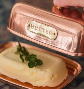 Stylish Butter <b>Storage</b> Dish with Lid and Elevated Tray Premium Tableware Container for <b>Kitchen</b> Counter Dining Serving Organizer - Product Image 6