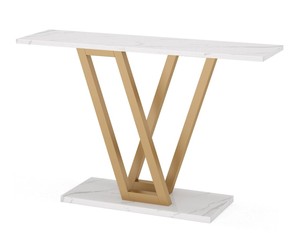 Mesa Consola Moderna de Madera con Base de Metal, Mueble Industrial para Entrada o Sala de Estar - Product Image 5