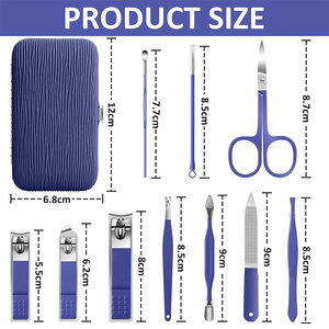 Professional 7 In 1 Stainless Steel Manicure <b>Kit</b> With <b>Nail</b> Clipper Scissor File Portable Case For Adult Classic Style - Product Image 2