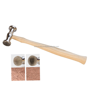 Marteau de texturation de 280 grammes tissé et visage rayé en acier inoxydable poignée en plastique outil de bijoux pour le métal formant des établis - Product Image 6