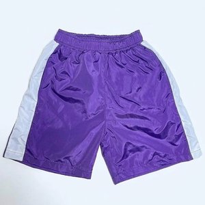Unisex Purple White Color Blocking Tracksuit Set Full Sleeve Half Zip Lightweight Sporty Design Spring Adults Short <b>Pants</b> - Product Image 4