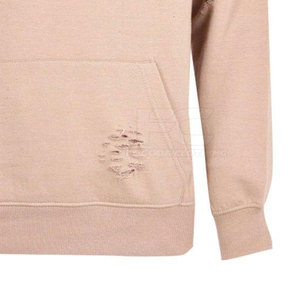 <b>Top</b> Selling OEM Service Men <b>Distressed</b> Hoodies Solid Winter 100% Cotton Oversized Fit Side Pockets Wholesale Price - Product Image 5