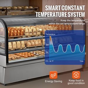 Vetrina Refrigerata Commerciale a 4 Ripiani con Illuminazione LED, 32 Cu.Ft./901L, per Pasticceria, Congelatore e Frigorifero - Product Image 4