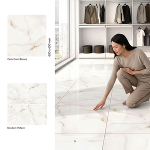 กระเบื้องพอร์ซเลนเคลือบดิจิตอล Paris Collection ขนาด 600x600 มม. ลายหินอ่อนเงา สำหรับปูพื้น พร้อมรับประกัน 4 ปี และความหนา 10 มม. - Product Image 5
