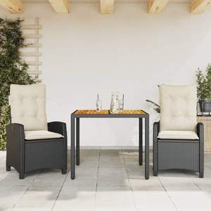 Set da Pranzo da Giardino in Crema, Bianco e Nero - Product Image 1