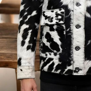 Veste en cuir de vache véritable pour homme, manches longues, style motard contemporain, finition robuste, résistante au vent, vêtement d'extérieur haut de gamme pour l'hiver - Product Image 6