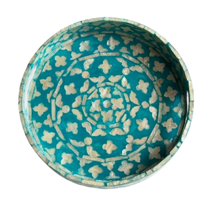 Precision Inlaid Mother of Pearl Serving <b>Tray</b> Handcrafted Sustainable Platter for Elegant <b>Buffet</b> Storage - Product Image 2
