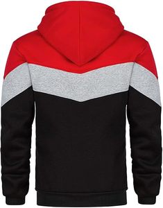 Sweat-shirt à capuche pour adulte, vêtement décontracté, bleu marine, blanc, gris, bordure contrastée, toutes saisons, usage promotionnel - Product Image 4