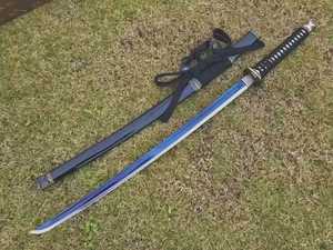 Katana de style japonais à faire soi-même, lame en acier bleu, fourreau noir, OEM disponible, longueur 40 pouces, garantie 3 ans pour cosplay et exposition - Product Image 6