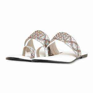 Women's White Formal <b>Chunky</b> <b>Shoes</b> EC0214 Chappal - Product Image 3