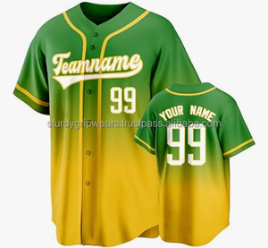 Maillot de baseball personnalisé OEM, col en V, entièrement boutonné, respirant, design cousu, impression par transfert thermique, 100% polyester, couleur personnalisée - Product Image 6