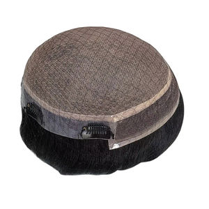 Taz Hair BD Prothèse capillaire frontale en dentelle pour hommes, cheveux humains Remy indiens, ondulation Water Wave, avec patchs centraux - Product Image 1