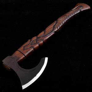 Bearded Survival Outdoor Axe with Wooden Solid material Top Quality Custom Handmade Carbon Steel Axe - Product Image 5