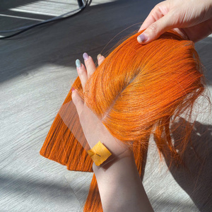 Cabello Vietnamita Liso Extremo Color Naranja con Paquete y Cierre, Cabello Virgen Natural de Lujo con Envío Rápido, Cabello Humano Súper Doble - Product Image 2
