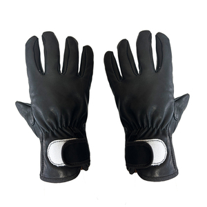 Sheep Grain Black Leather Driver Work <b>Gloves</b> With Strap EN420 Certified Comfort And Abrasion Resistance Working <b>Driving</b> <b>Gloves</b> - Product Image 5