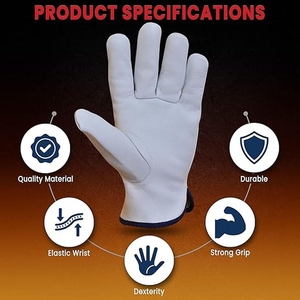 Guantes de Trabajo Duraderos al por Mayor para Hombre, de Cuero de Vaca con Doble Costura y Pulgar Keystone para Mayor Destreza, Guantes de Conductor - Product Image 6